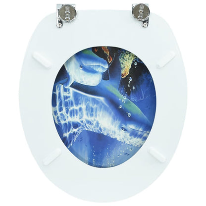 vidaXL Siège de toilette avec Couvercle MDF Dauphins