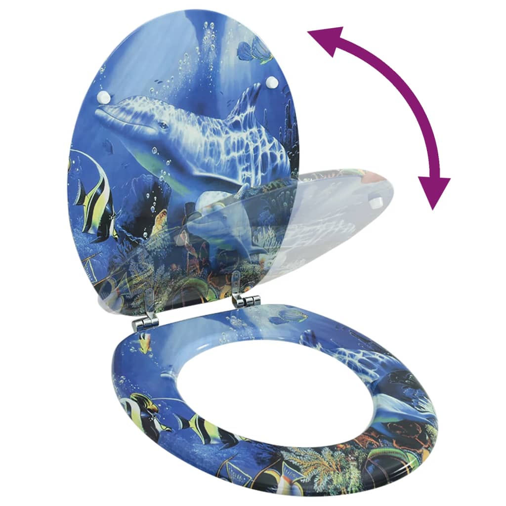 vidaXL Siège de toilette avec Couvercle MDF Dauphins