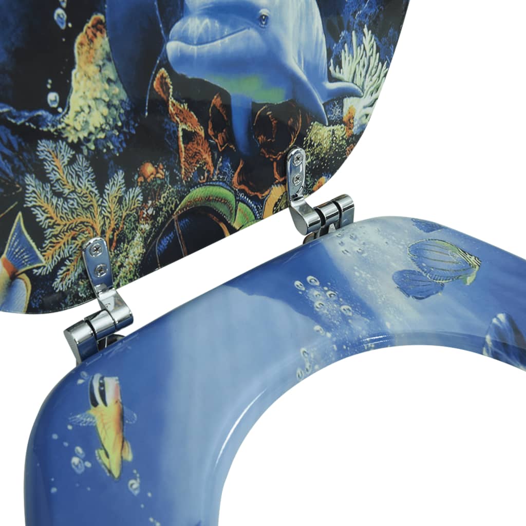 vidaXL Siège de toilette avec Couvercle MDF Dauphins