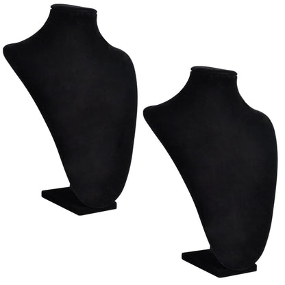 Présentoir buste d'exposition pour colliers en flanelle 2 pcs