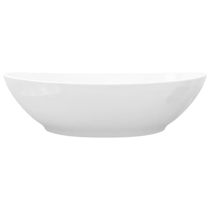 vidaXL Lavabo en forme ovale Céramique 40 x 33 cm Blanc