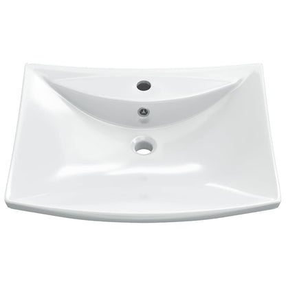 Luxueuse vasque céramique rectangulaire avec trop plein