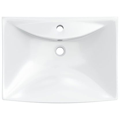 Luxueuse vasque céramique rectangulaire avec trop plein