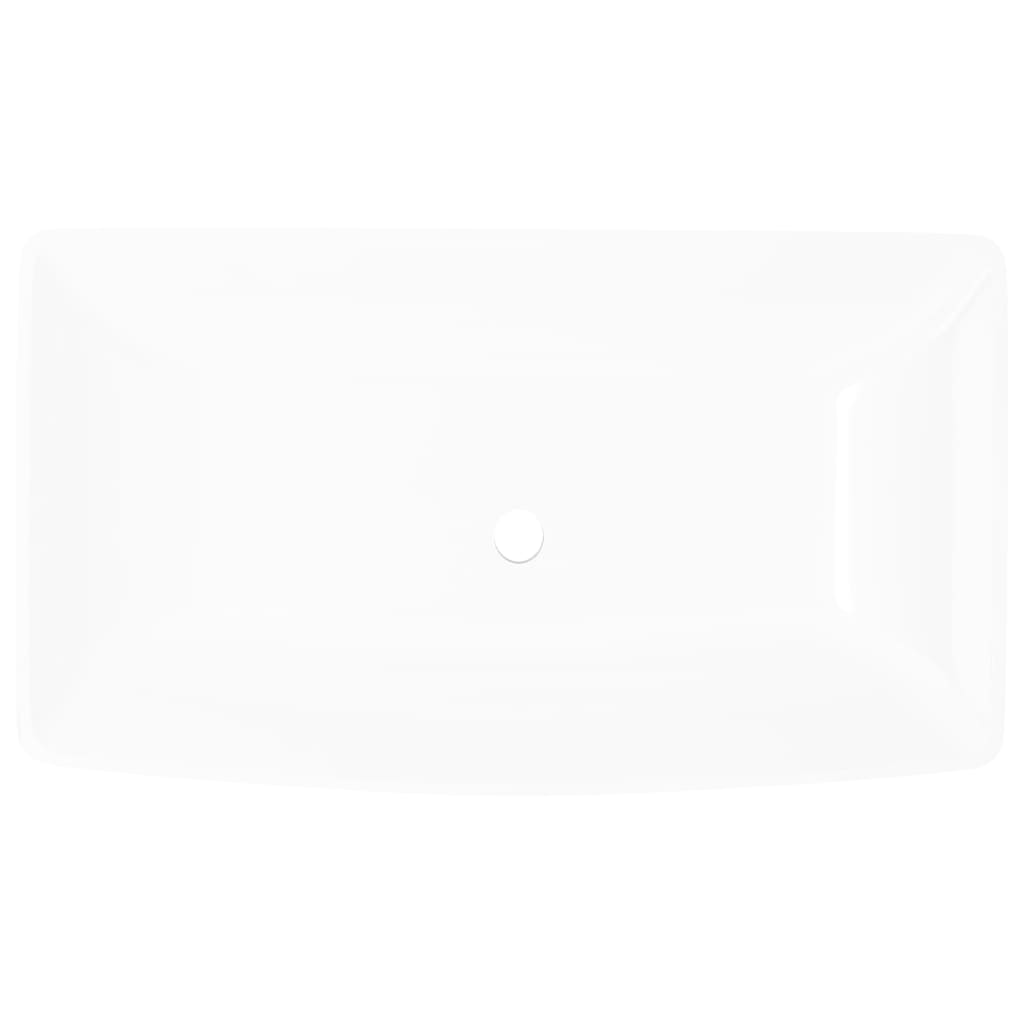 vidaXL Lavabo rectangulaire Céramique Blanc 71 x 39 cm