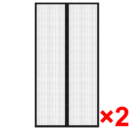 vidaXL Rideau de porte contre insectes 210x100cm 2 pcs magnétique noir