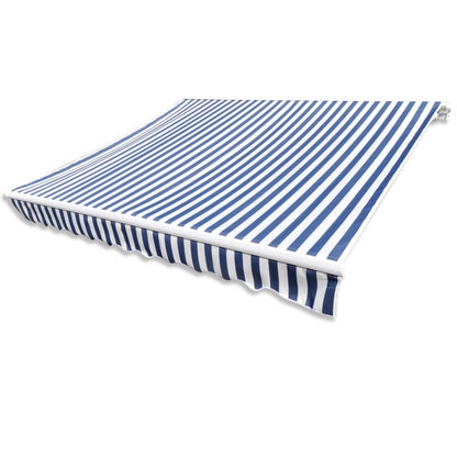 vidaXL Toit d'auvent Toile Bleu et blanc 4x3 m (Cadre non inclus)