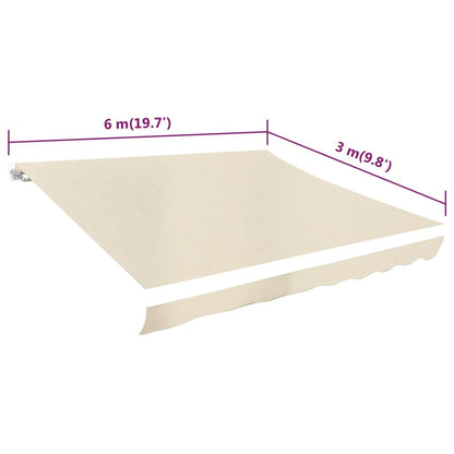vidaXL Toit d'auvent Toile Crème 6x3 m (Cadre non inclus)