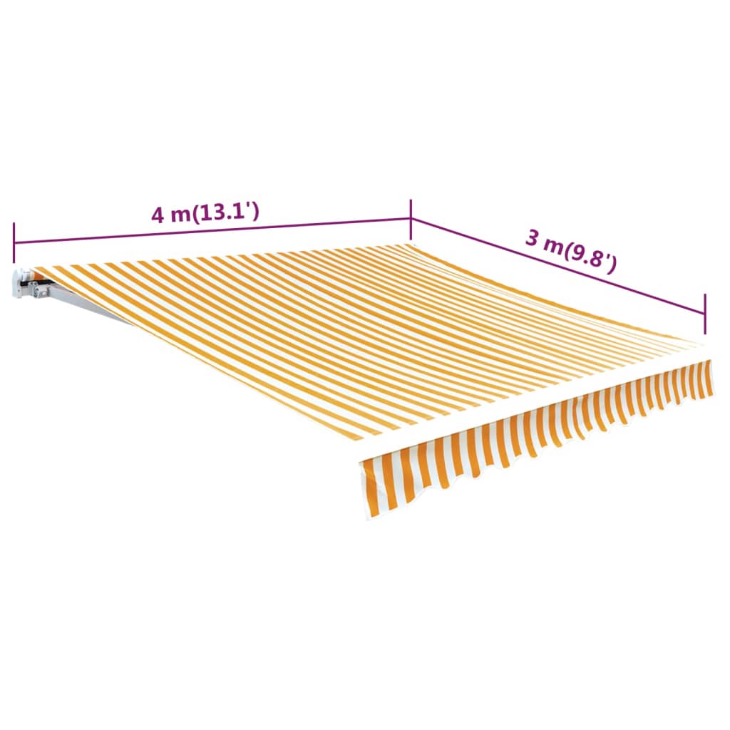 vidaXL Tissu d'auvent Jaune tournesol/blanc 4 x 3 m (cadre non inclus)