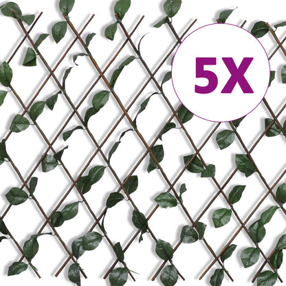 vidaXL Clôture en treillis de saule 5 pcs 180x90 cm