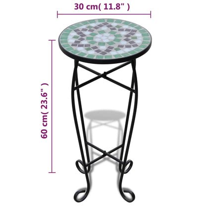 vidaXL Table d'appoint Mosaïque Vert et blanc