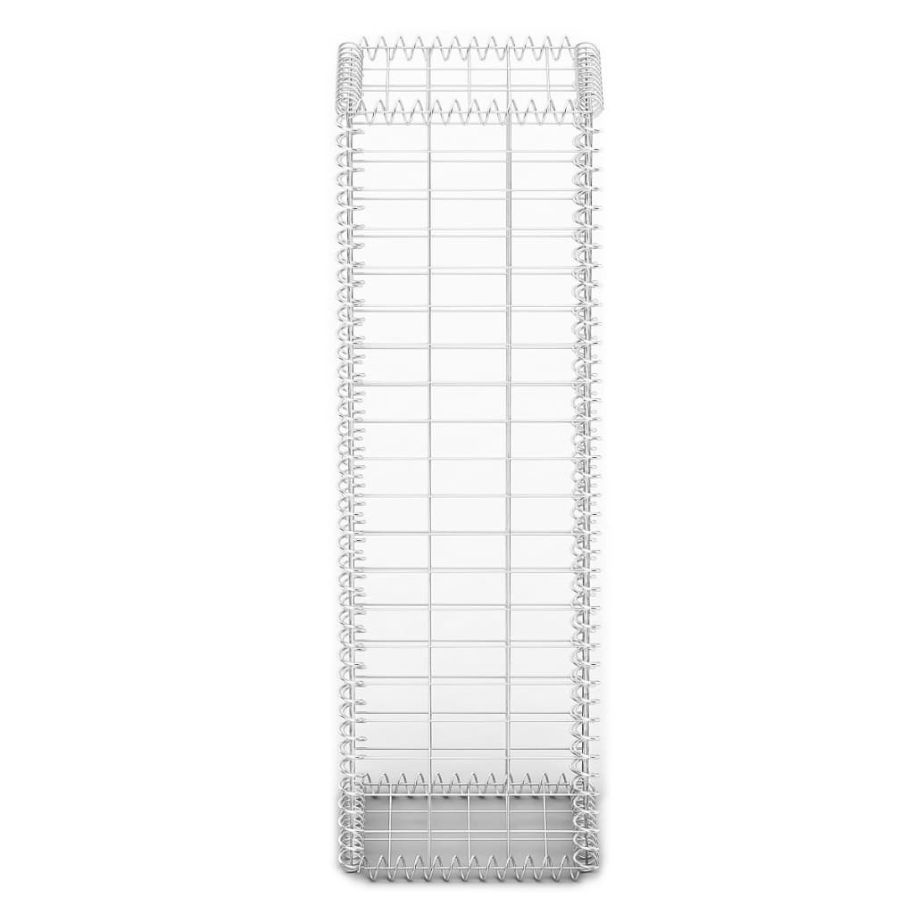 vidaXL Panier de gabion avec couvercle Fil galvanisé 100 x 30 x 30 cm