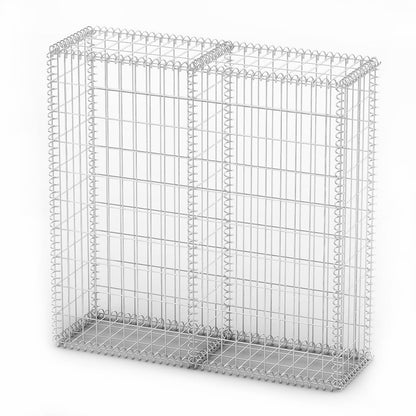 vidaXL Panier de gabion avec couvercle Fil galvanisé 100 x 100 x 30 cm