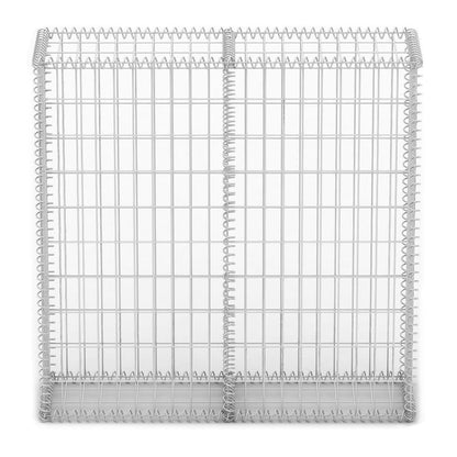 vidaXL Panier de gabion avec couvercle Fil galvanisé 100 x 100 x 30 cm
