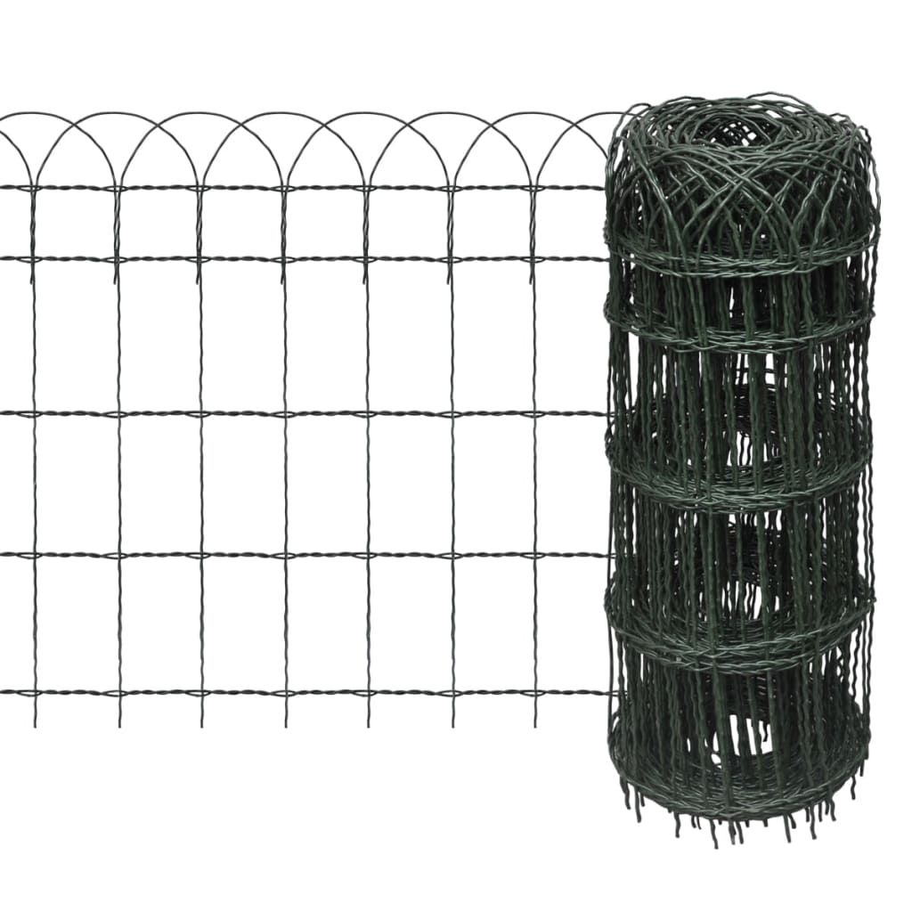 vidaXL Bordure de pelouse Fer enduit de poudre 25x0,65 m