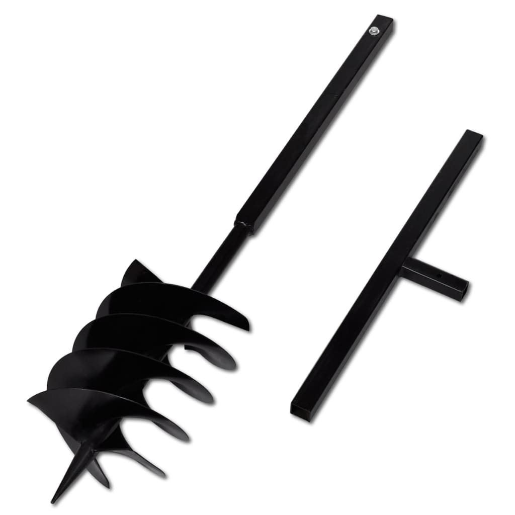 vidaXL Tarière de sol avec mèche de tarière 200 mm Acier Noir