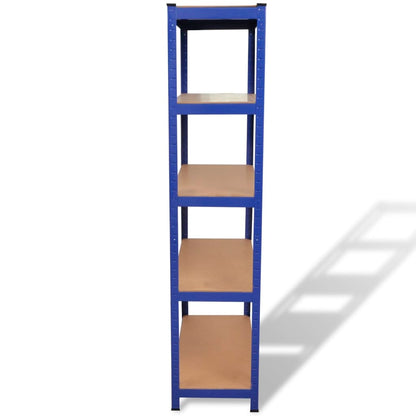 vidaXL Étagère de rangement à 5 niveaux Bleu Acier et bois ingénierie