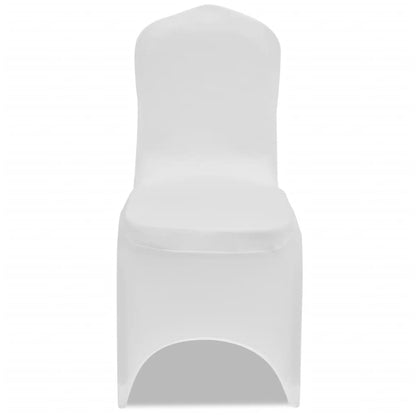 Housse blanche extensible pour chaise 6 pièces