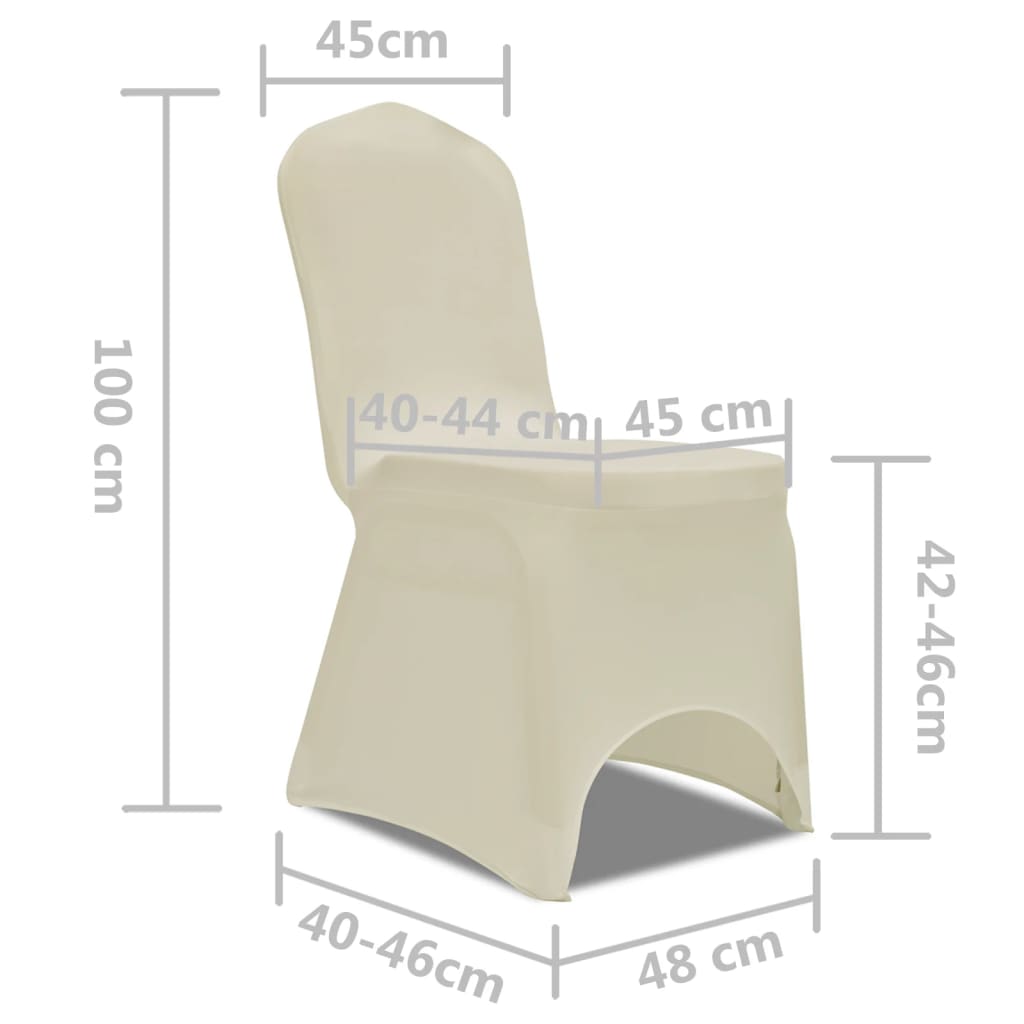 Housse crème extensible pour chaise 6 pièces