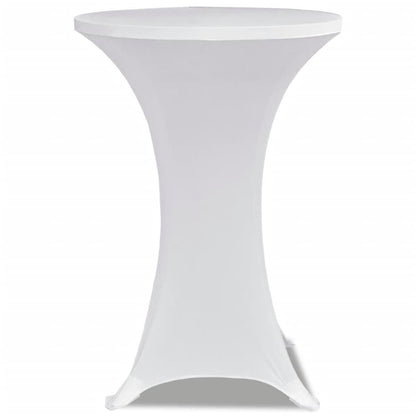 Housse de table Ø 70 cm Blanc extensible 2 pcs