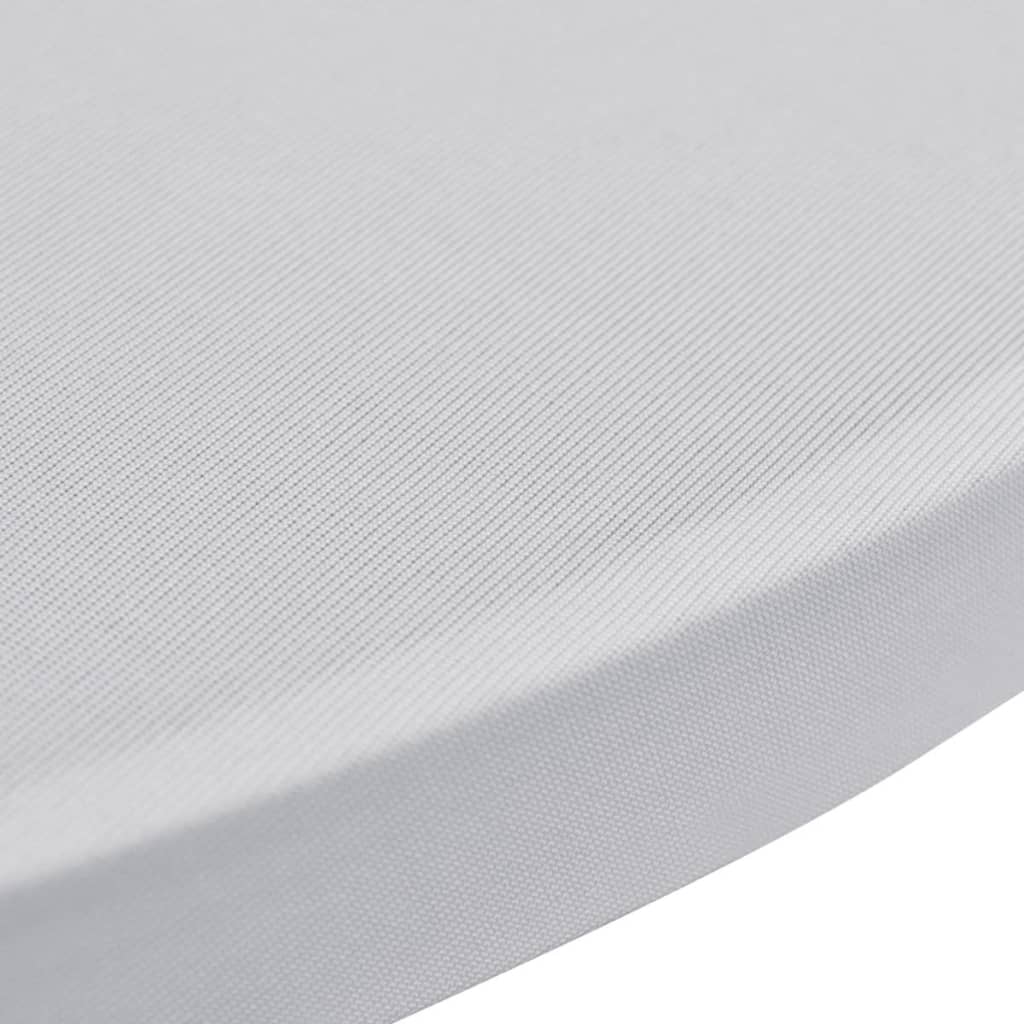 Housse de table Ø 70 cm Blanc extensible 2 pcs