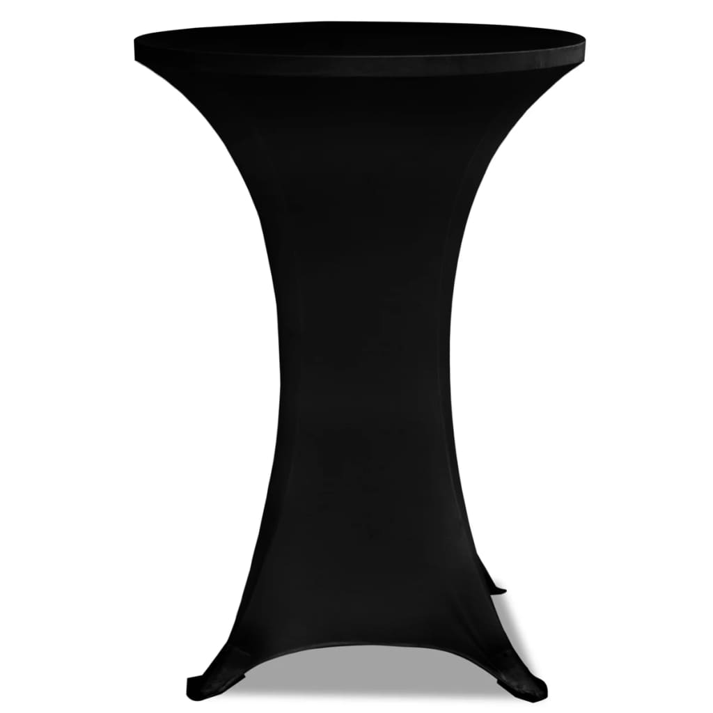 Housse de table Ø 60 cm Noir extensible 2 pcs