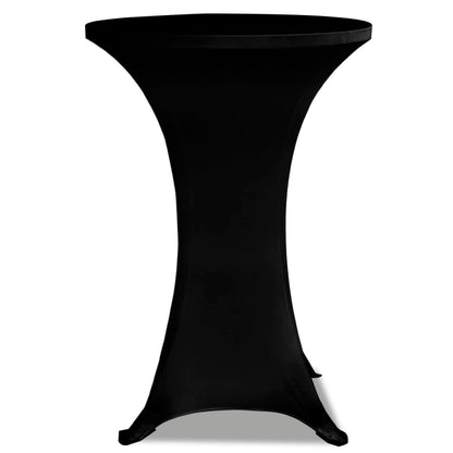 Housse de table Ø 60 cm Noir extensible 2 pcs
