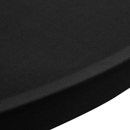 Housse de table Ø 60 cm Noir extensible 2 pcs