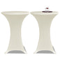Housse de table Ø 60 cm Crème extensible 2 pcs
