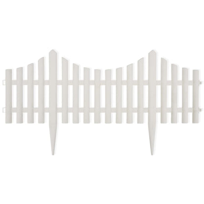 vidaXL Bordure de pelouse Blanc 17 pcs / 10 m