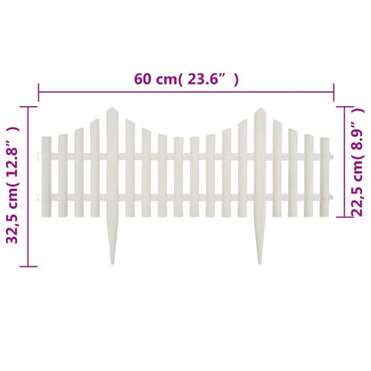 vidaXL Bordure de pelouse Blanc 17 pcs / 10 m