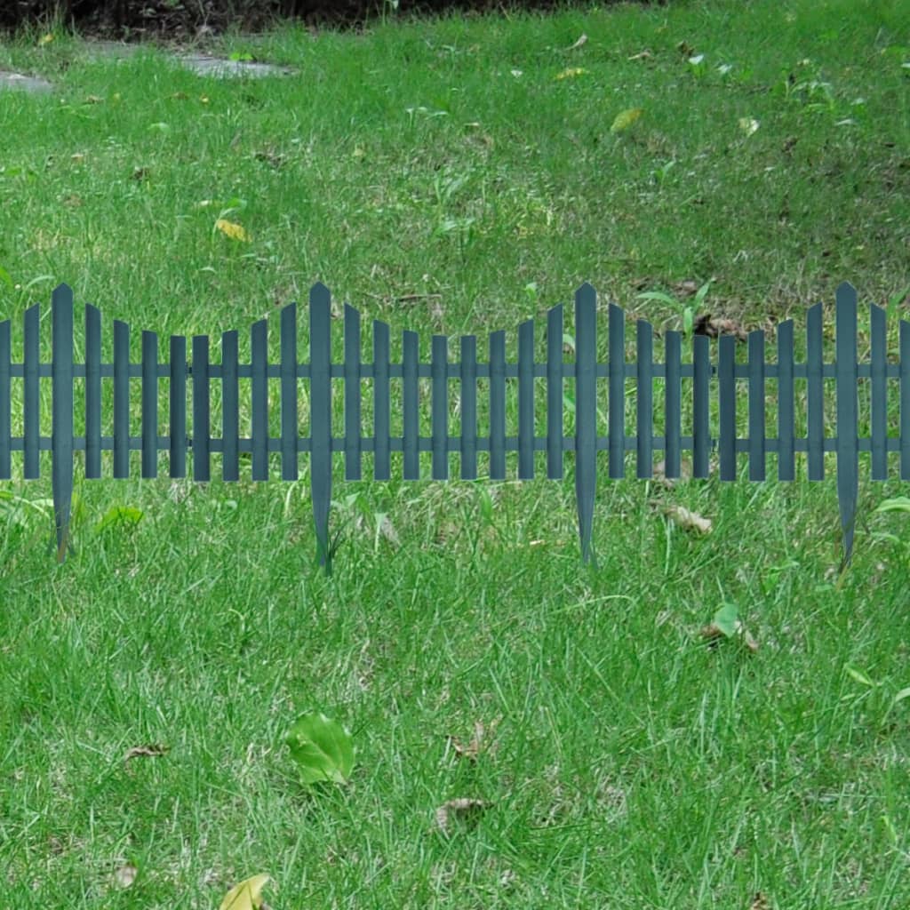 vidaXL Bordures de pelouse 17 pcs 10 m Vert