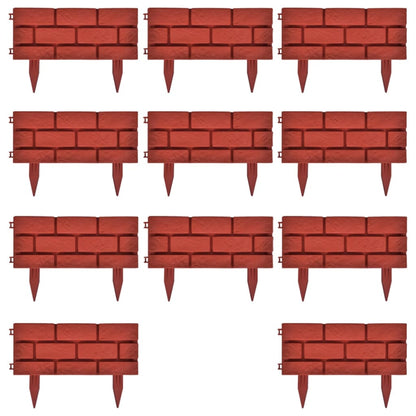 vidaXL Clôture de jardin avec design de briques 11 pcs