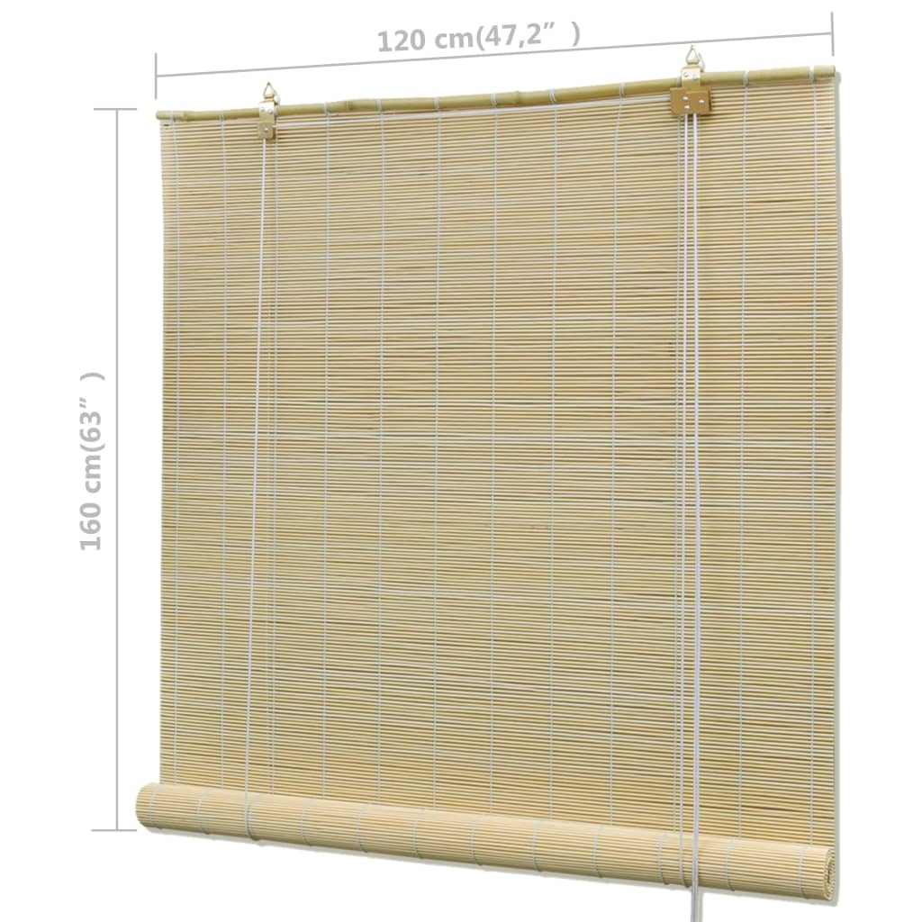 vidaXL Store à rouleau bambou naturel 120x160 cm