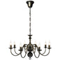 Lustre en métal noir antique 8 x E14 ampoules