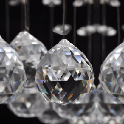Plafonnier avec perles en verre cristal Étincelant Blanc 8 x G9 29 cm