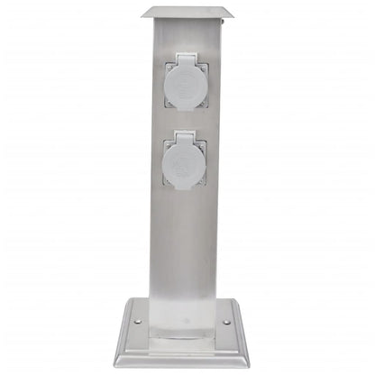 vidaXL Pilier de prise de jardin Acier inoxydable