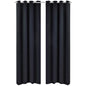 2 pcs Rideau Blackout Occultant Noir avec Œillets en métal 135x245cm