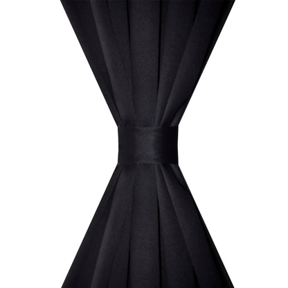 2 pcs Rideau Blackout Occultant Noir Tête à Fente 135 x 245 cm