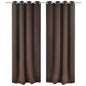 2 pcs Rideau Blackout Occultant Brun avec Œillets en métal 135x245cm