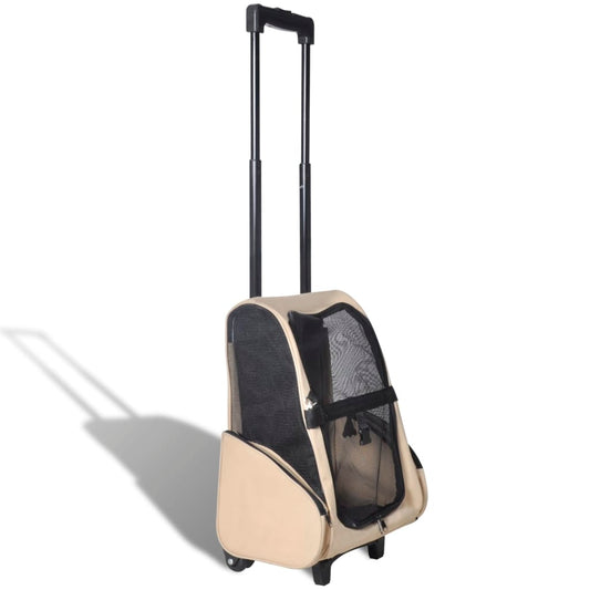 vidaXL Chariot polyvalent pliable pour animaux de compagnie Beige