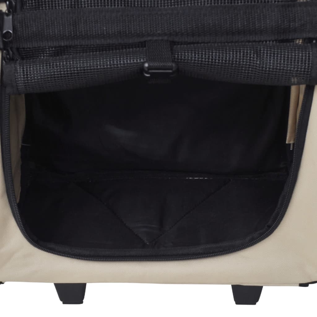 vidaXL Chariot polyvalent pliable pour animaux de compagnie Beige
