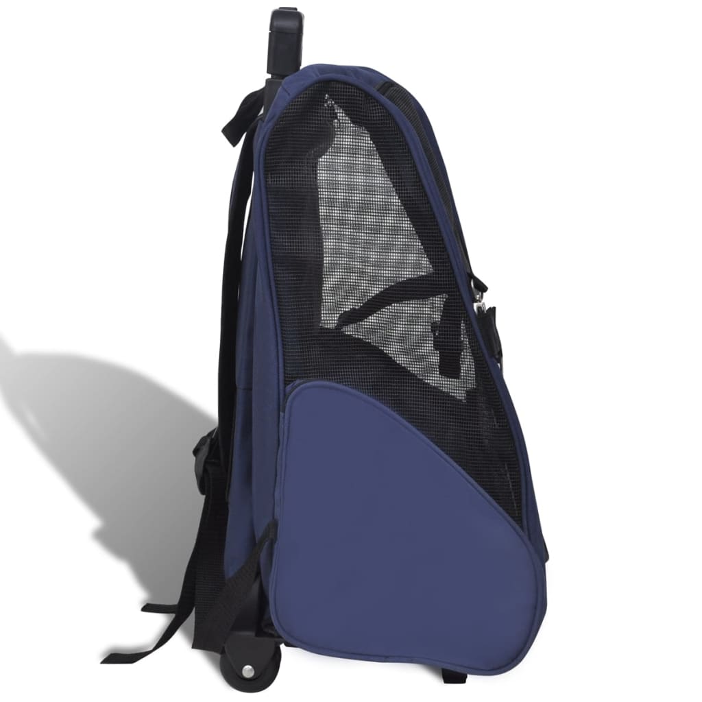 vidaXL Chariot polyvalent pliable pour animaux de compagnie Bleu