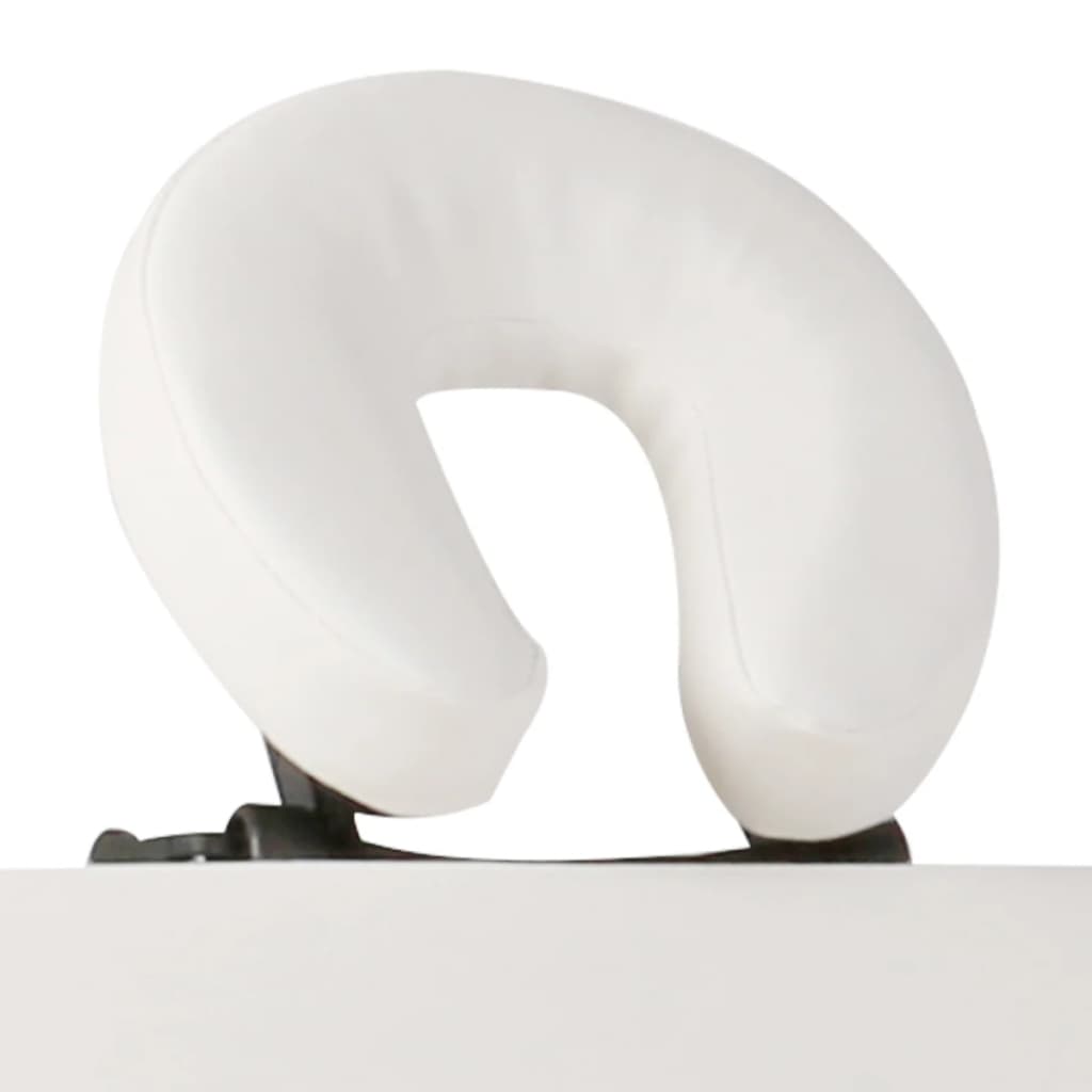 vidaXL Table de massage pliable Blanc crème 2 zones avec cadre en bois
