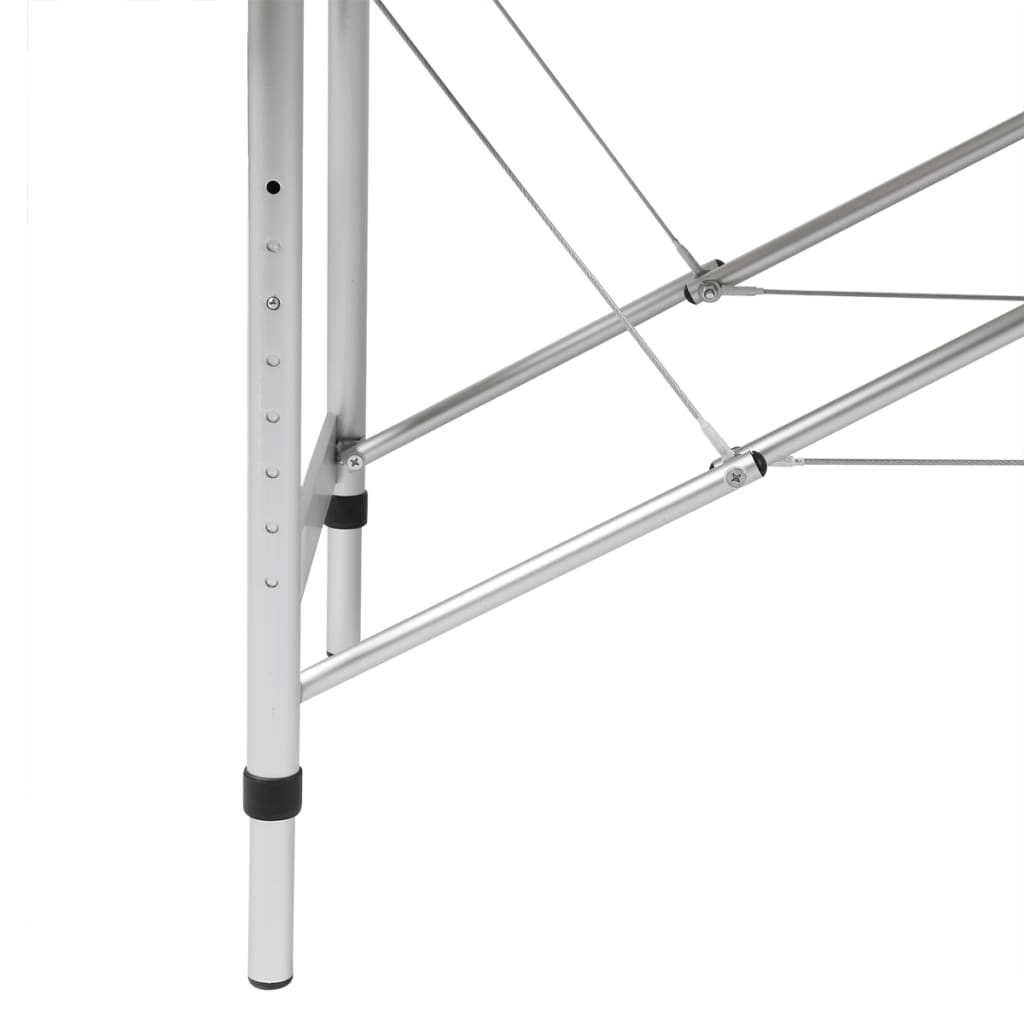 vidaXL Table de massage pliable Blanc crème 2 zones cadre en aluminium