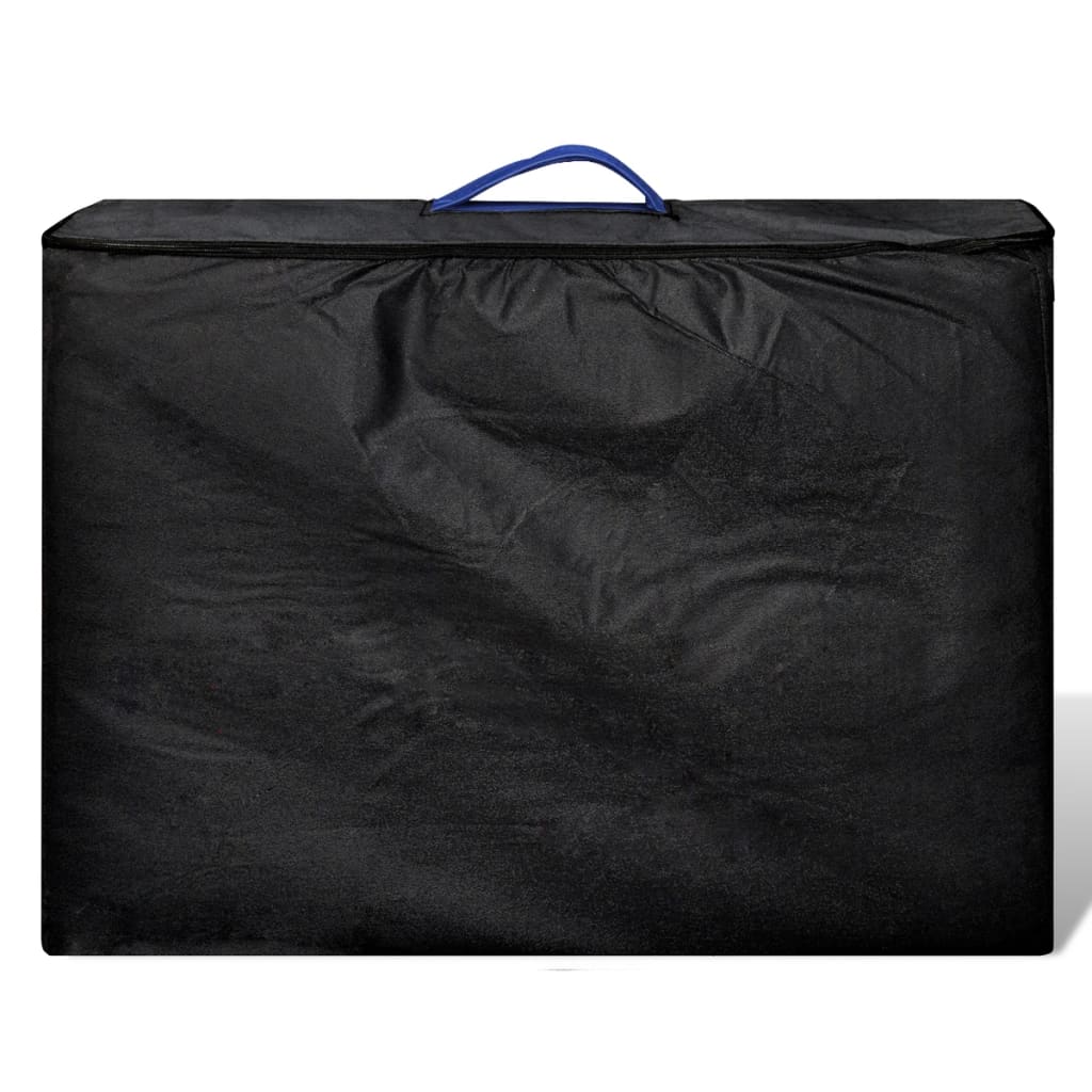 vidaXL Table de massage pliable Bleu 2 zones avec cadre en aluminium