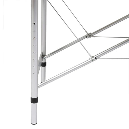 vidaXL Table de massage pliable Bleu 2 zones avec cadre en aluminium
