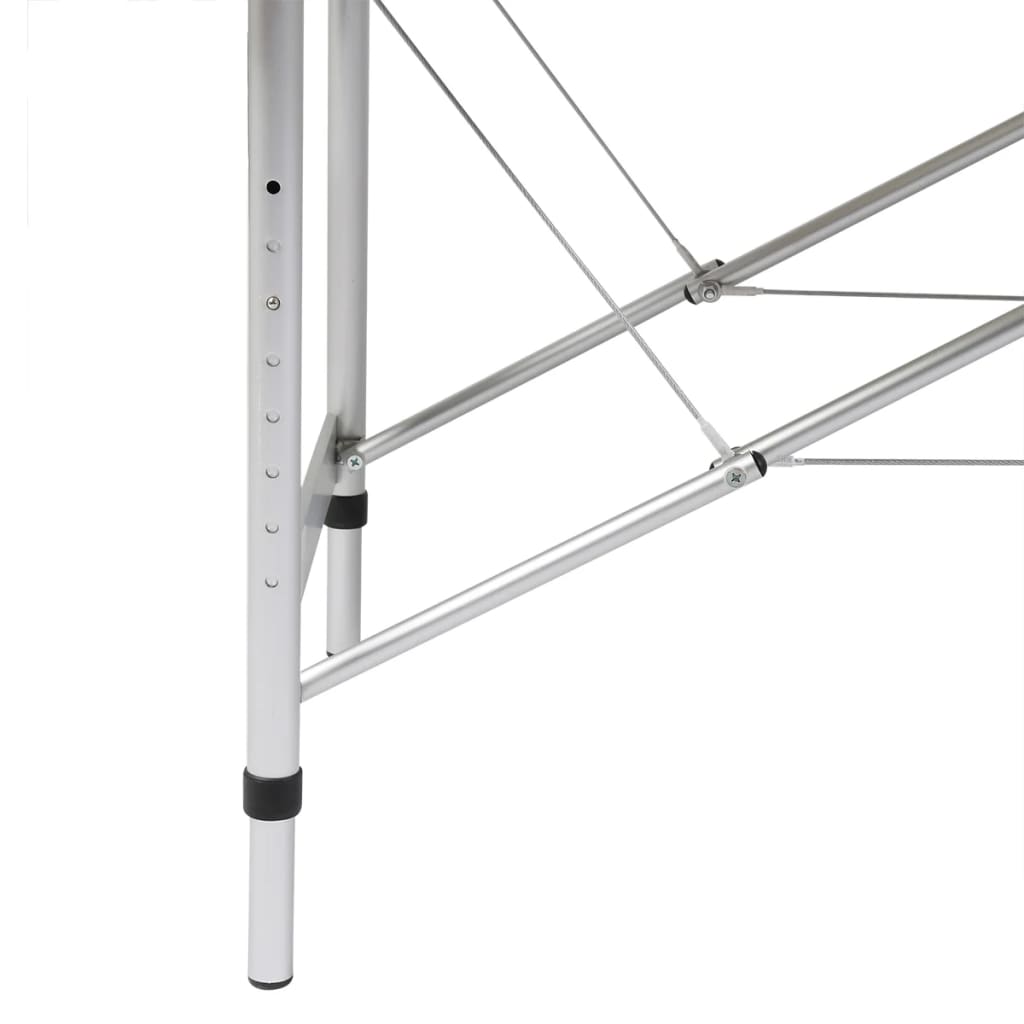 vidaXL Table de massage pliable Noir 2 zones avec cadre en aluminium