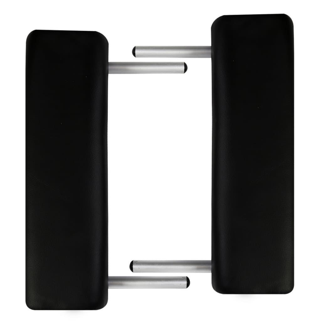 vidaXL Table de massage pliable Noir 2 zones avec cadre en aluminium
