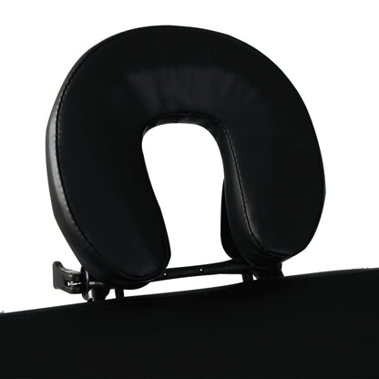 vidaXL Table pliable de massage Noir 3 zones avec cadre en aluminium