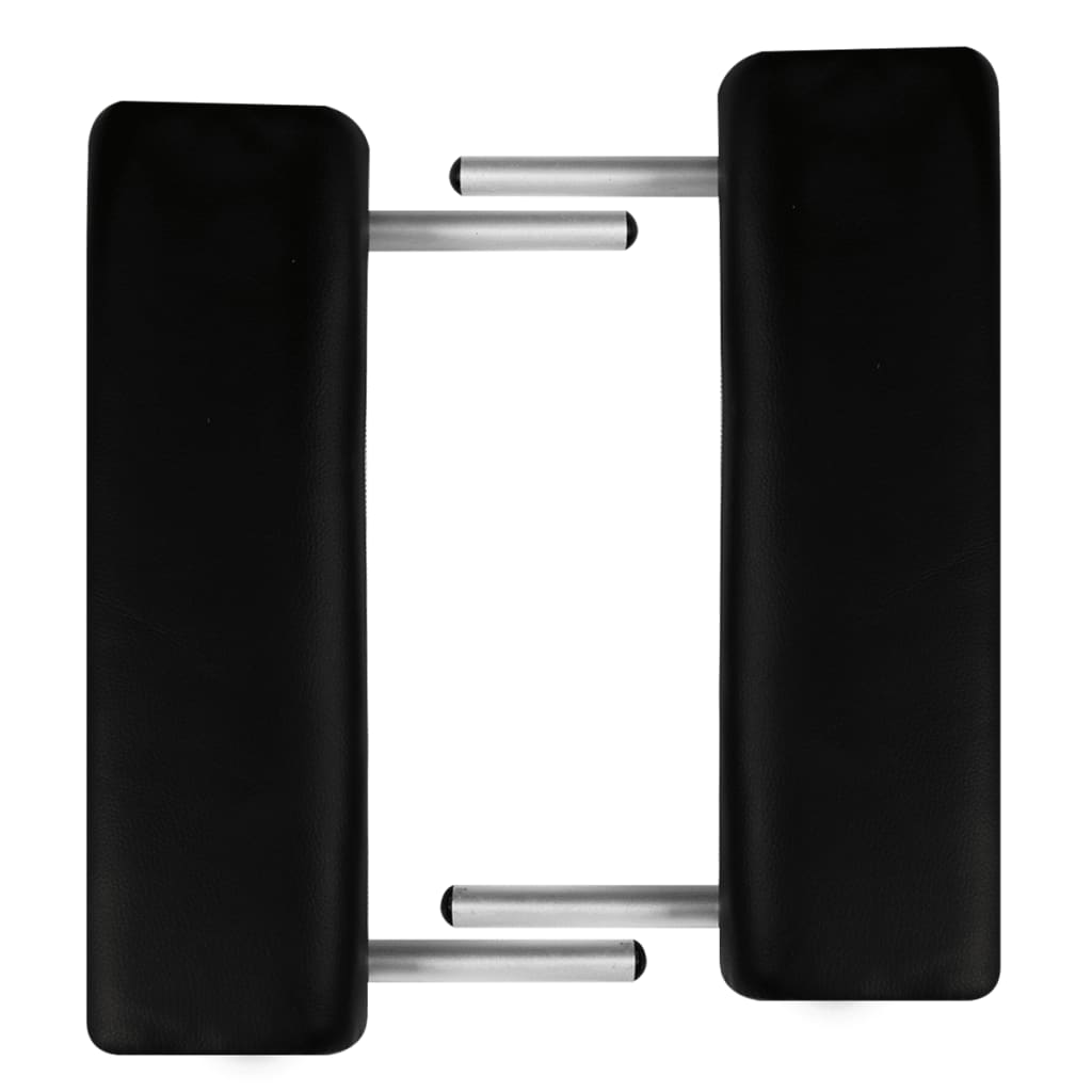 vidaXL Table pliable de massage Noir 3 zones avec cadre en aluminium